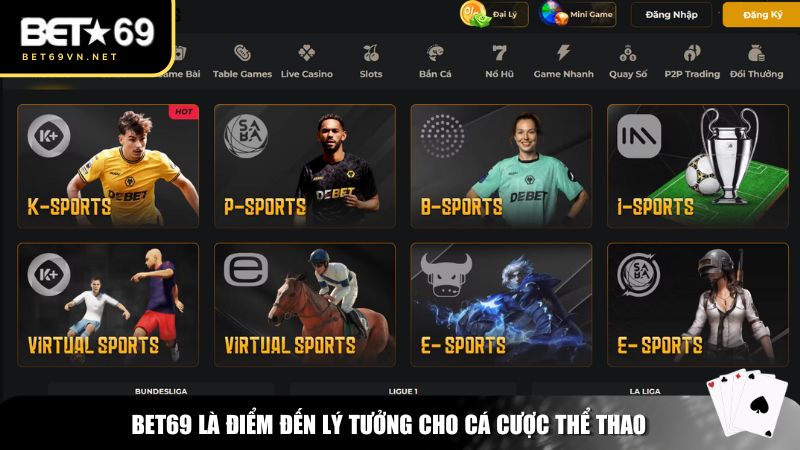 Bet69 là điểm đến lý tưởng cho những ai yêu thích cá cược thể thao 