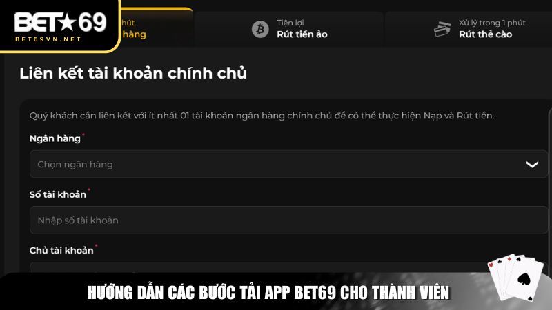 Chi tiết các bước thực hiện rút tiền Bet69